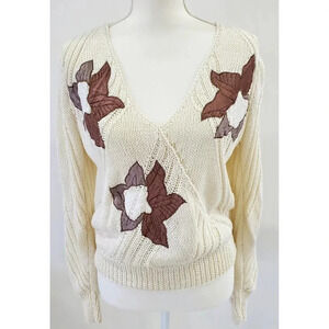 Vintage Talk Of The Walk Atlantic City Womens Beige Sweater Size M